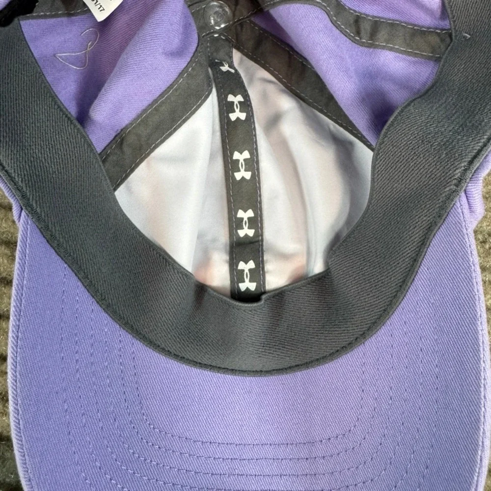 Under Armour Youth Purple Baseball Cap Orange Logo Adjustable Hat 1272197 OSFA